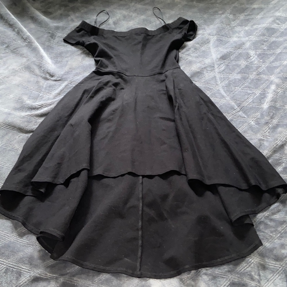 off shoulder black dress